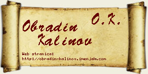 Obradin Kalinov vizit kartica